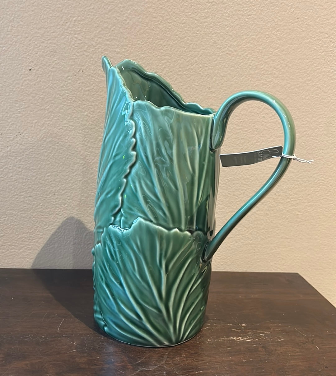 Bloom Pottery Palm Fronds Pitcher 10 1/4” Tall