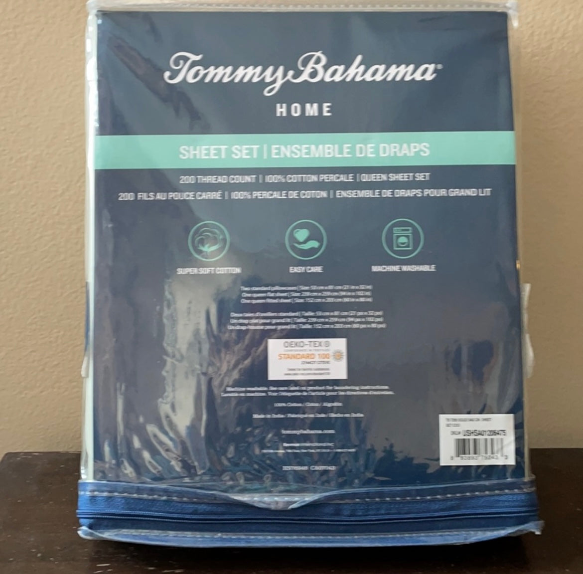 Tommy Bahama 200 Thread Count Queen Sheet Sage Green Cotton