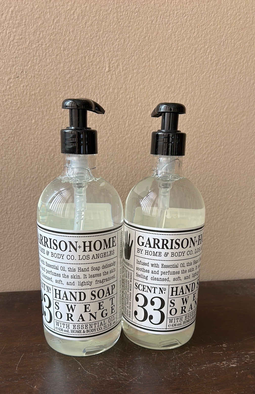 Garrison + Home Hand Soap Sweet Orange Scent No 33 21.5 fl oz each