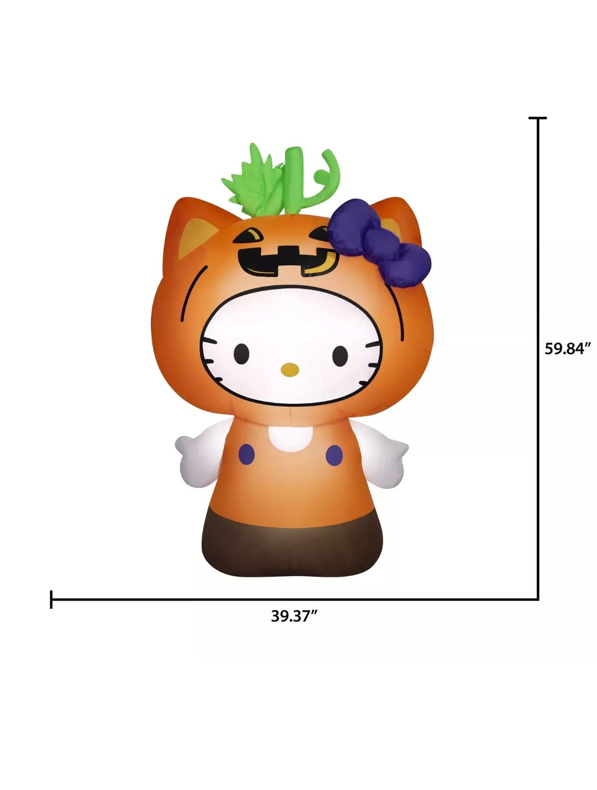 New 2024 Hello Kitty Halloween Pumpkin Airblown Inflatable 5ft Yard Decor