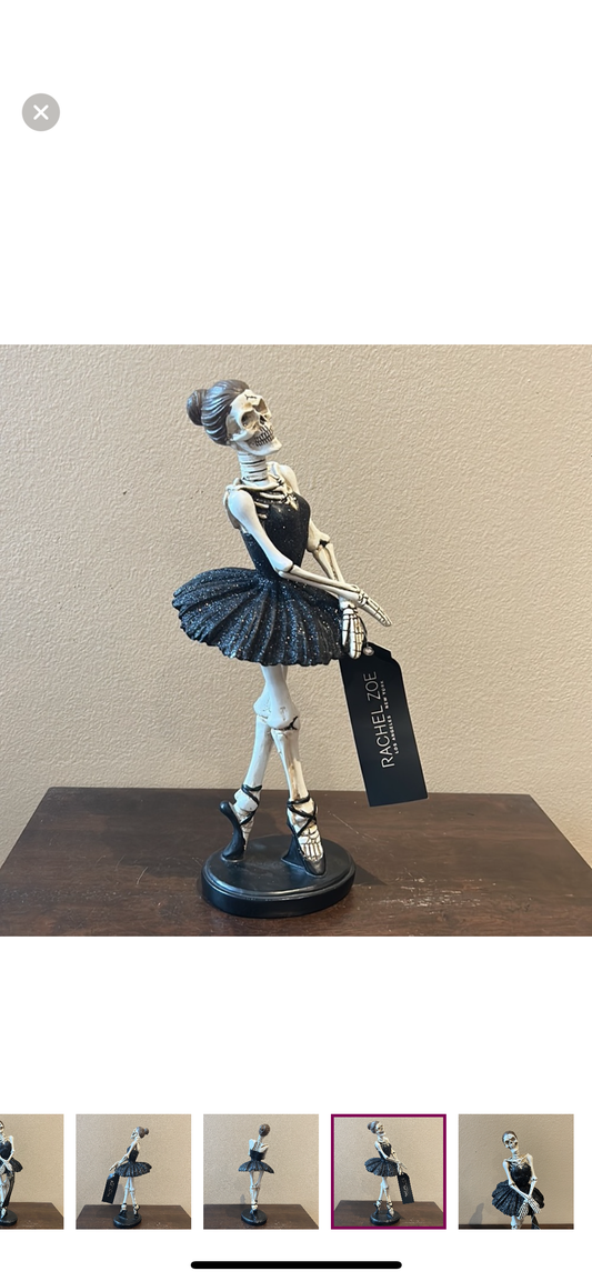 Rachel Zoe Halloween Ballerina Skeleton Figurine Statue Tabletop Decor new