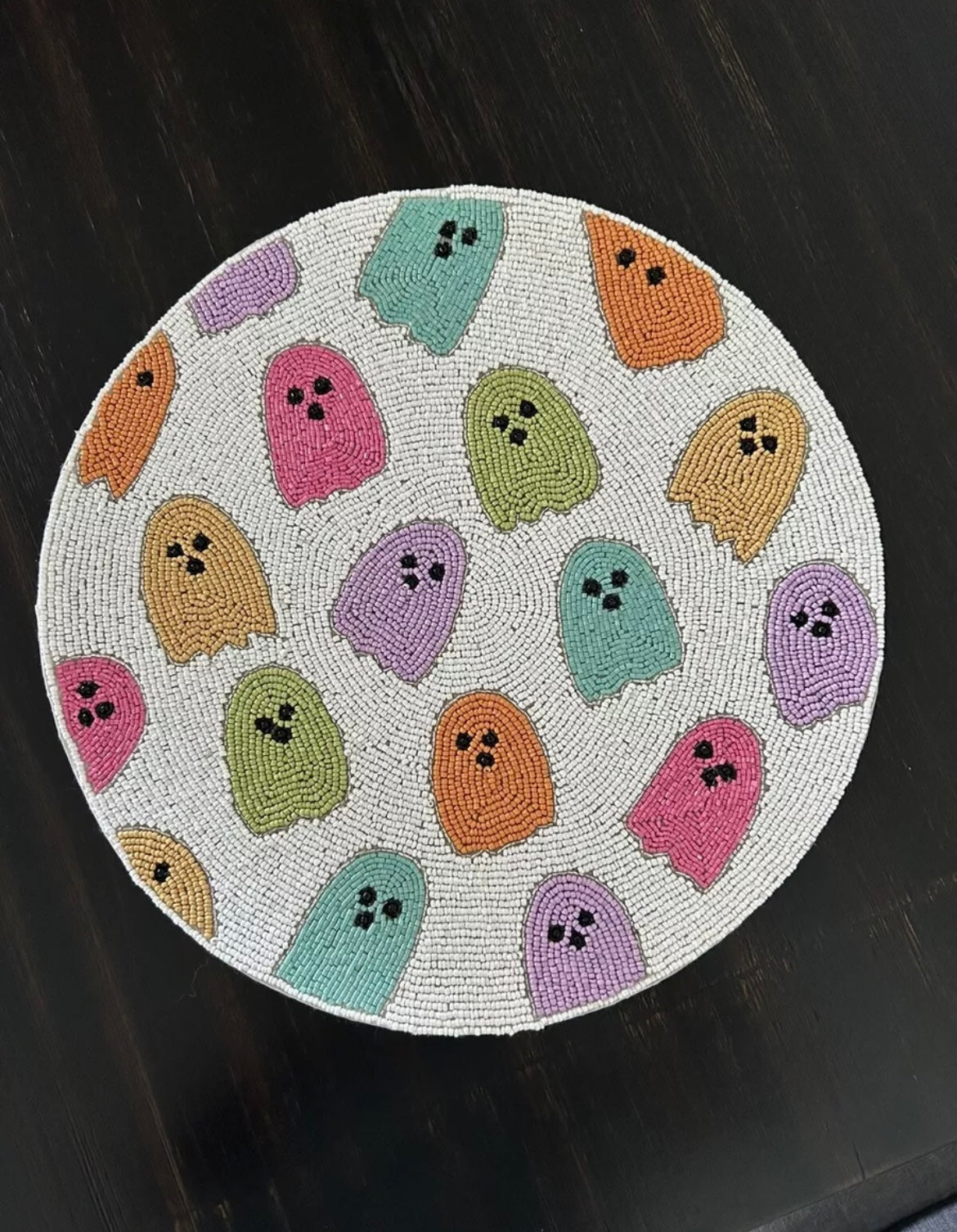 NWT 2 Christian Siriano Multicolored Ghost Beaded Charger 15" Round Tablescape