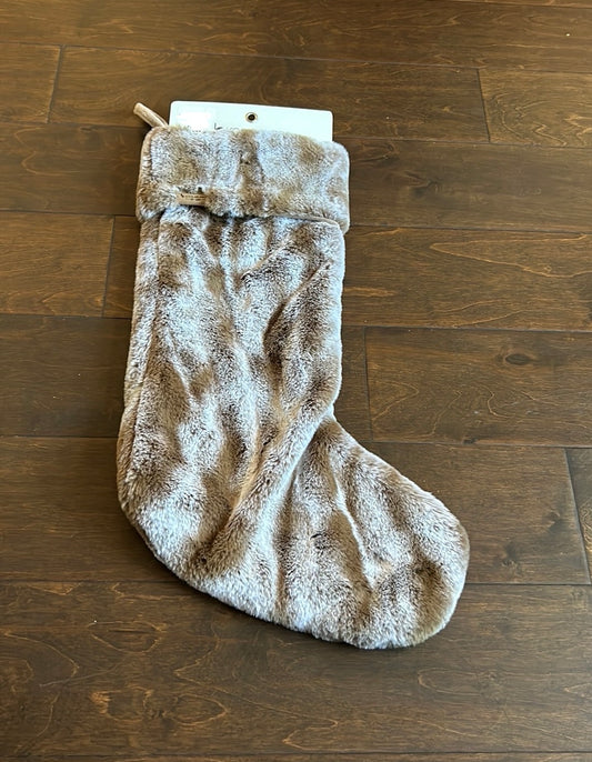 KOOLABURRA by Ugg Faux FUR Beige Brown 21" CHRISTMAS STOCKING New