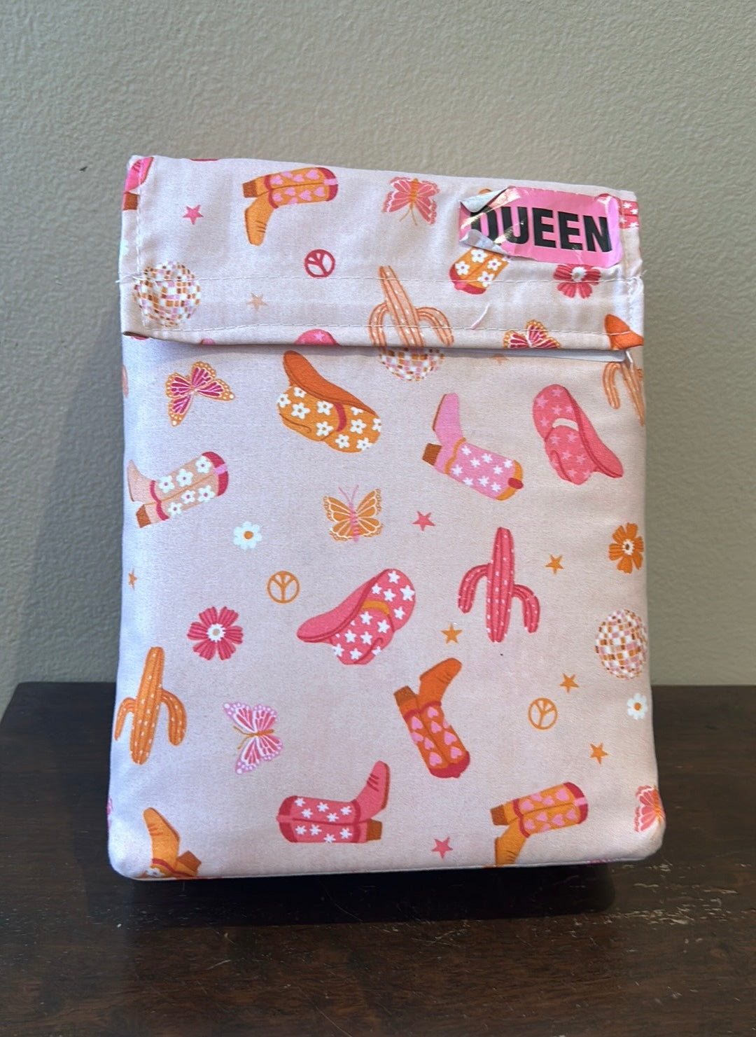 C & C California Sheet Set Queen Pink Cowboy Boots Western Floral Desert Cactus