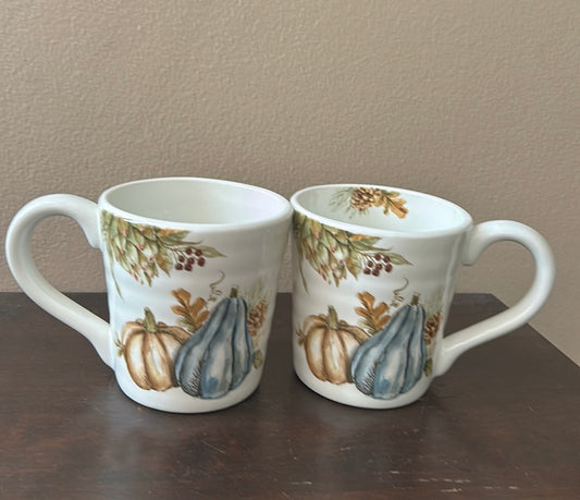 Coffee Mugs Set Of 4 Cups New Pumpkins Fall Thanksgiving