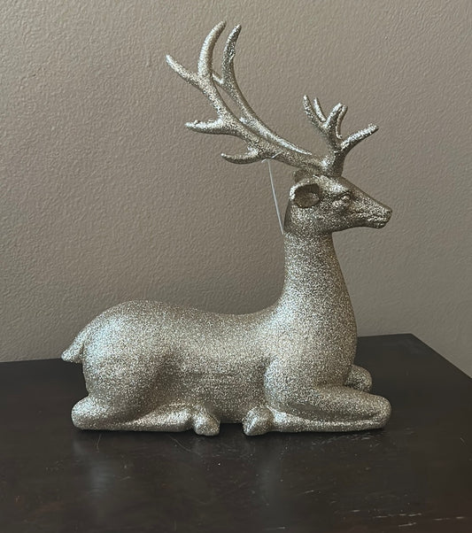 New Reindeer Sitting Shimmery Gold  Christmas Decor