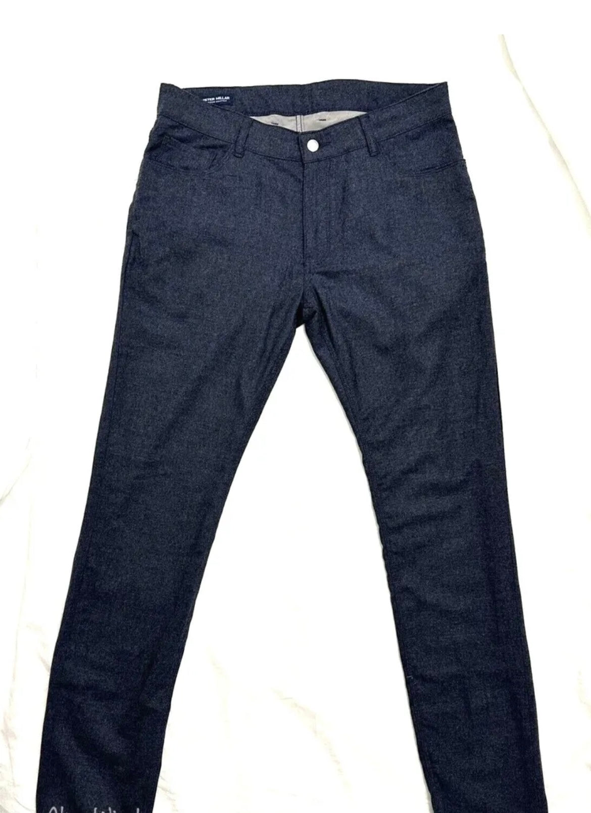 Peter Millar Men's Excursionist Flex Alpine Wool 5-Pocket Pant in SDUST 35x34.5”