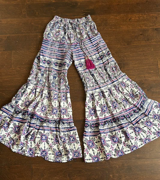 True Destinations Resort Wear Flare Pants Beach Tropical Coverup sz XS New