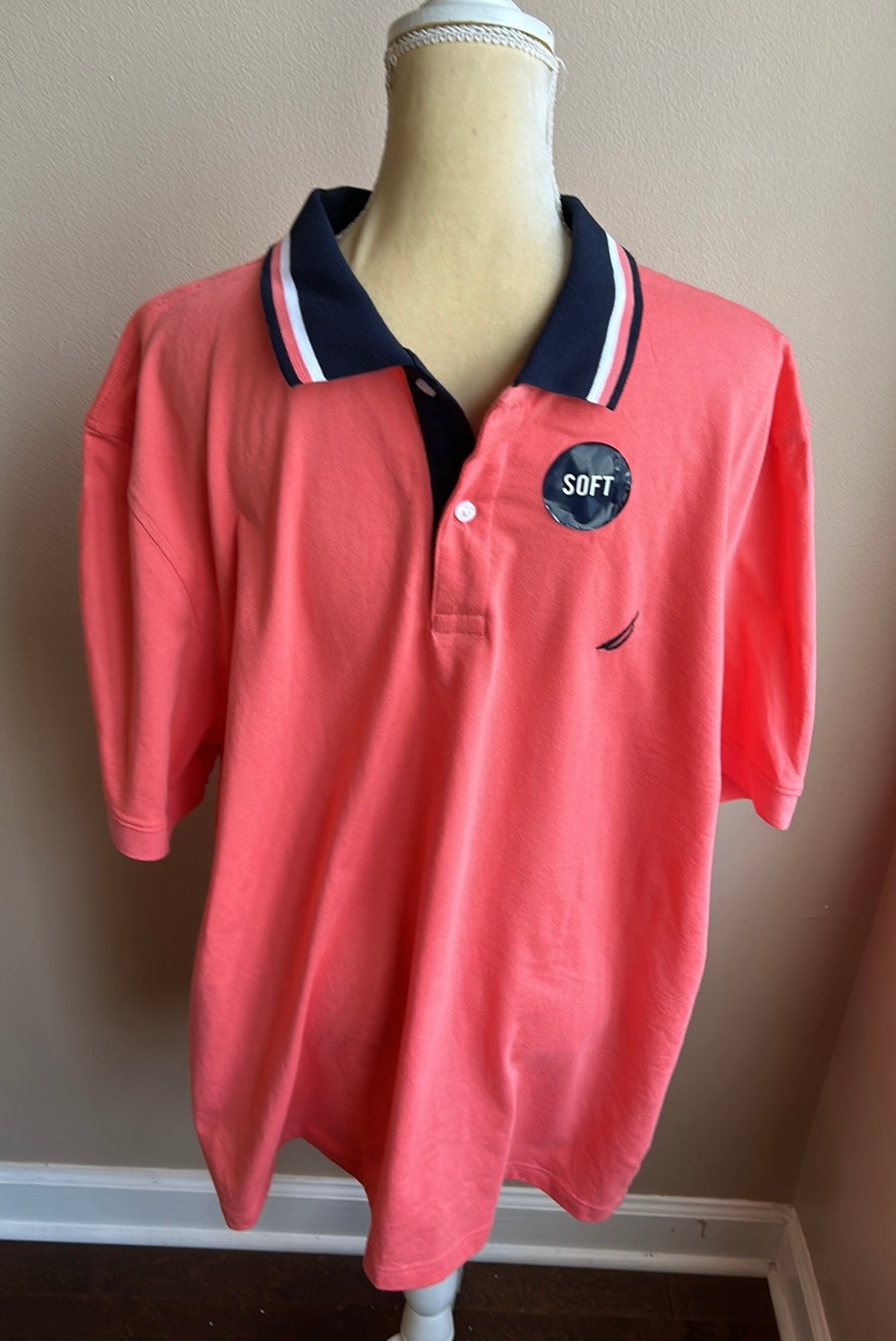 Nautica Men’s Short Sleeve Polo Shirt Orange New 2XL