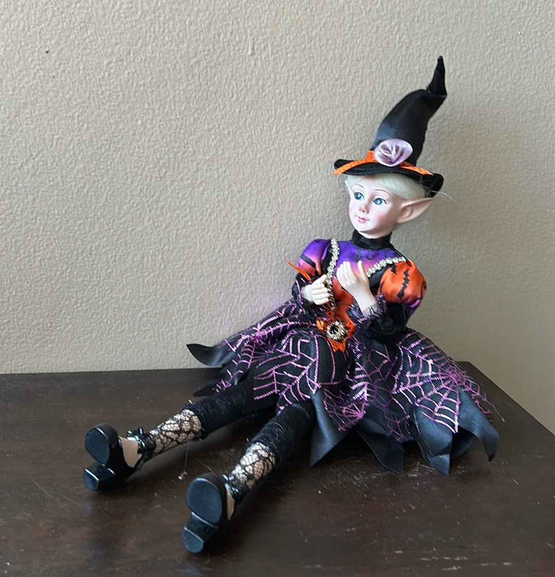 Christian Siriano Halloween Elf Shelf Sitter Posable Doll Mantel  18” Witch new