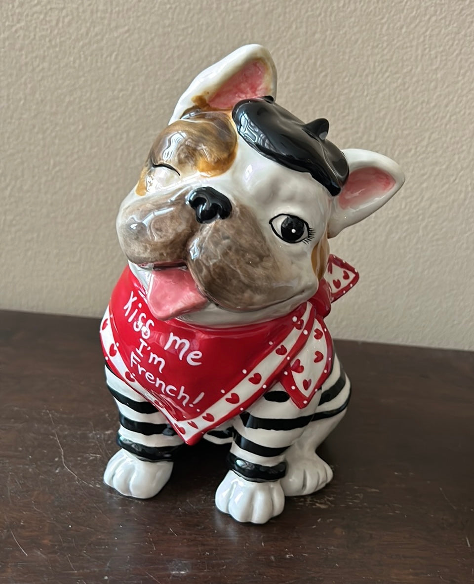 Blue Sky Clayworks Valentines Day FRENCH BULLDOG “KISS Me I'm French” Figurine