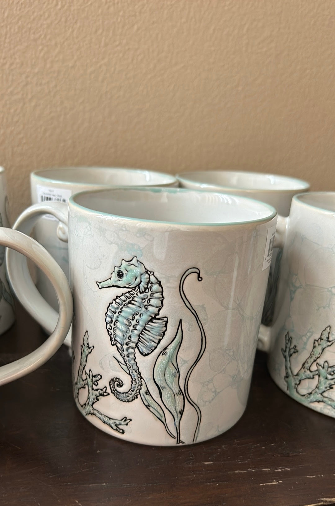 Spectrum Set Of 6 Mugs New Crab Seahorse Marine Life Sea Cove Island