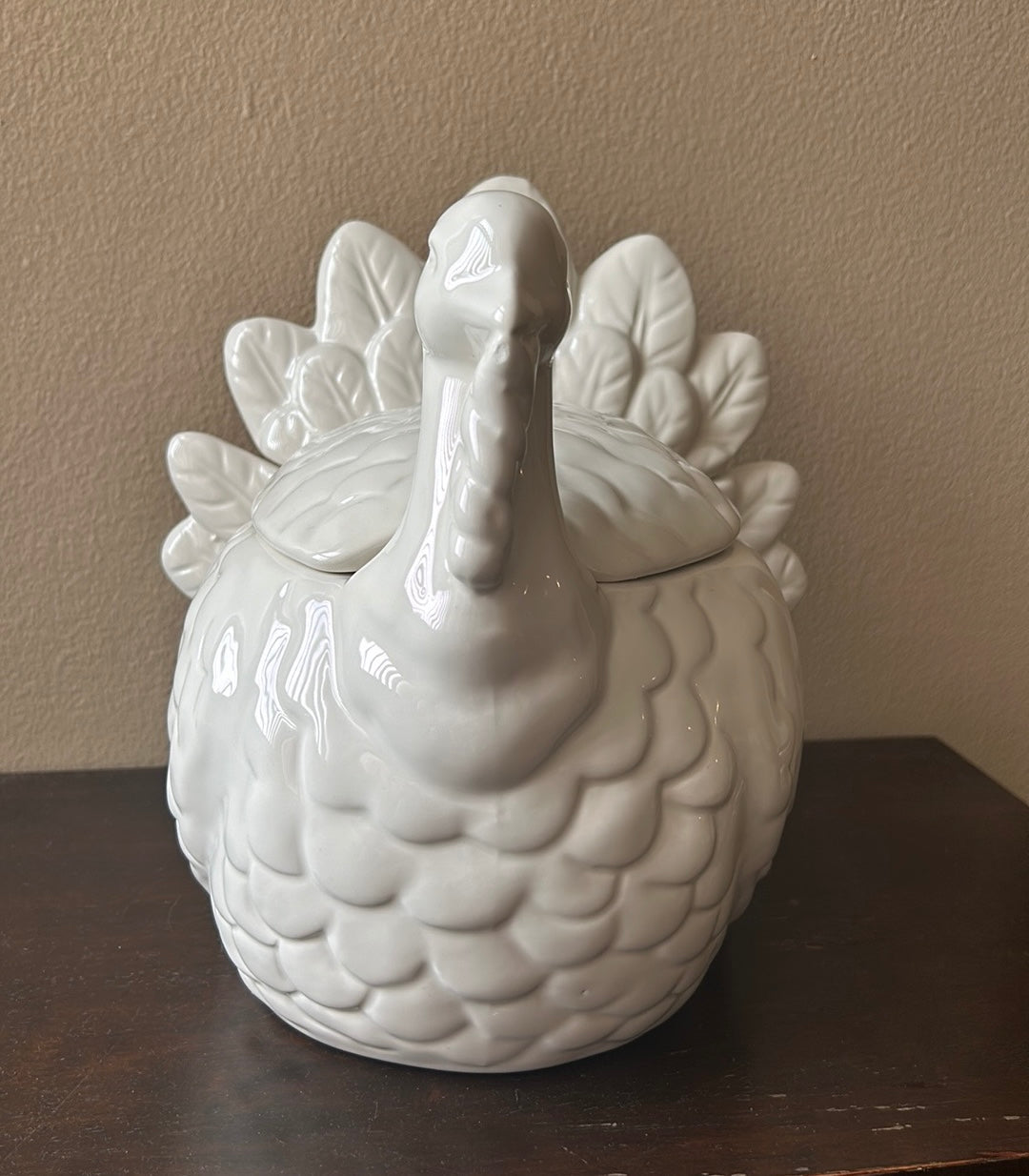 Emma’s Multipurpose Turkey Jar Canister New White Thanksgiving Fall 9.5”