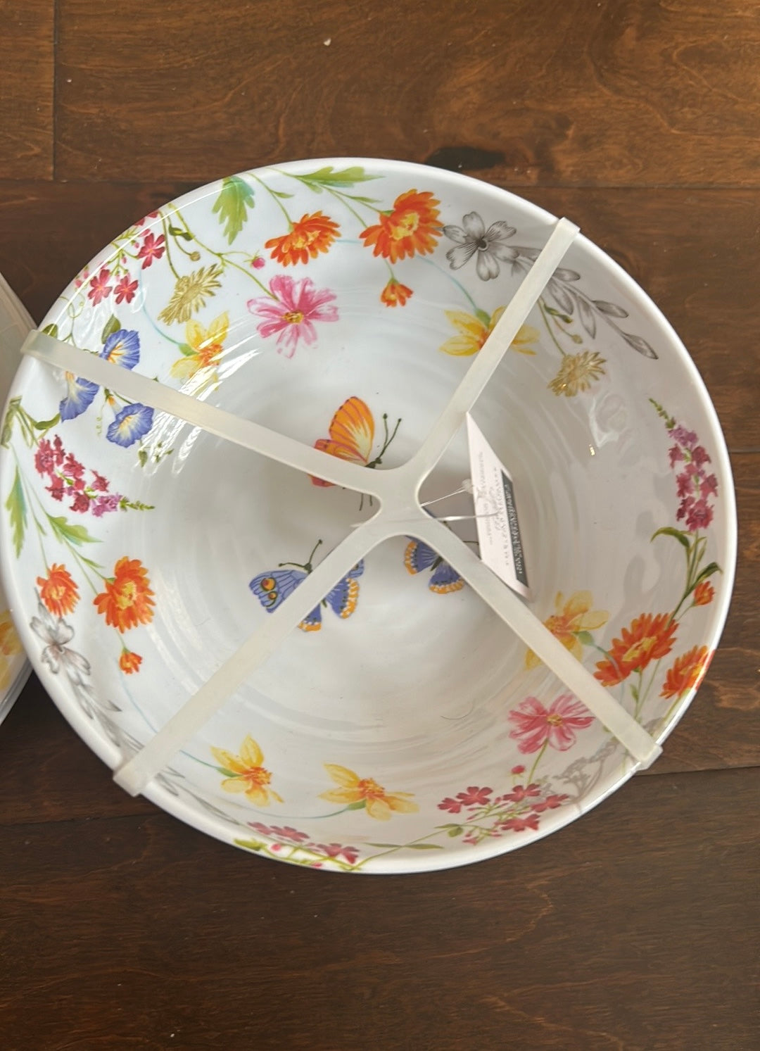 Rachel Ashwell Melamine 4 Dinner Plates 4 Salad Bowls Wildflower Butterflies New