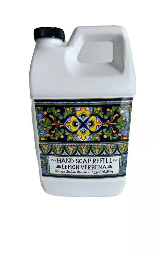 LEMON VERBENA PERUGIA ITALIAN DERUTA LIQUID HAND SOAP REFILL 64 OZ HOME BODY CO