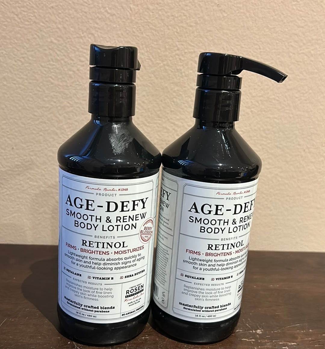 2 ROSEN APOTHECARY ~RETINOL AGE DEFY Smooth Renew BODY LOTION Shea Butter 480ml