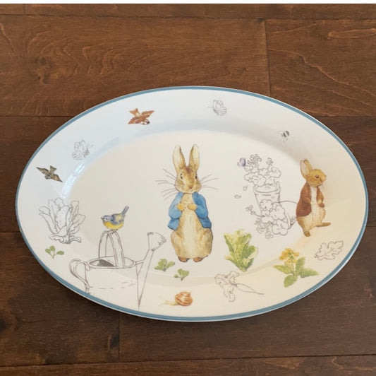 Peter Rabbit Beatrix Potter 13.5" Easter Spring Oval Serving Platter
