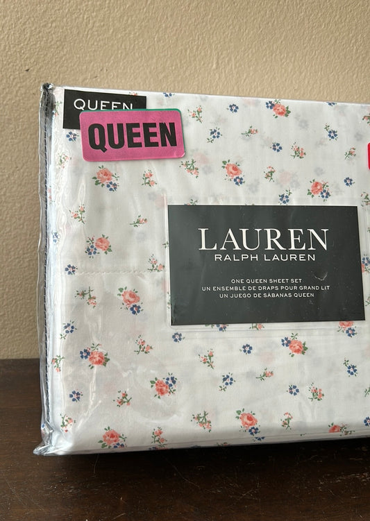 Ralph Lauren  floral Cotton 4 Pc. Queen Sheet Set NEW