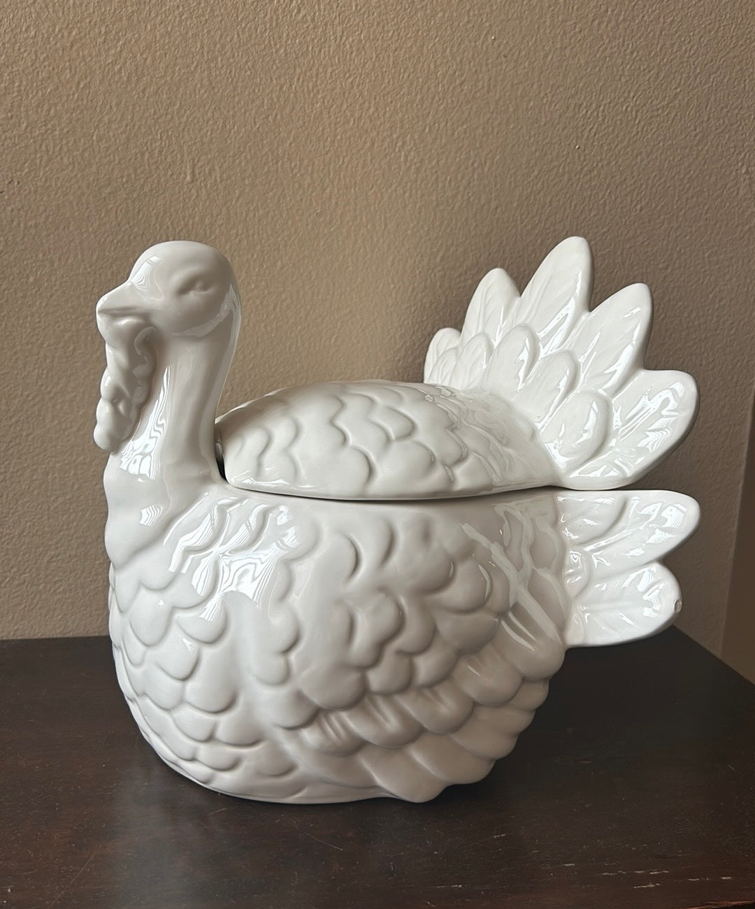 Emma’s Multipurpose Turkey Jar Canister New White Thanksgiving Fall 9.5”