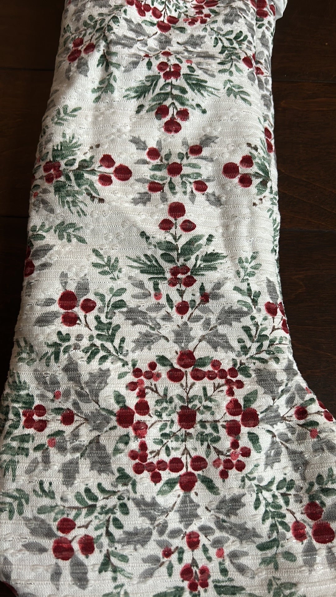 Ralph Lauren Christmas Stocking Red Berries New Metallic 22”