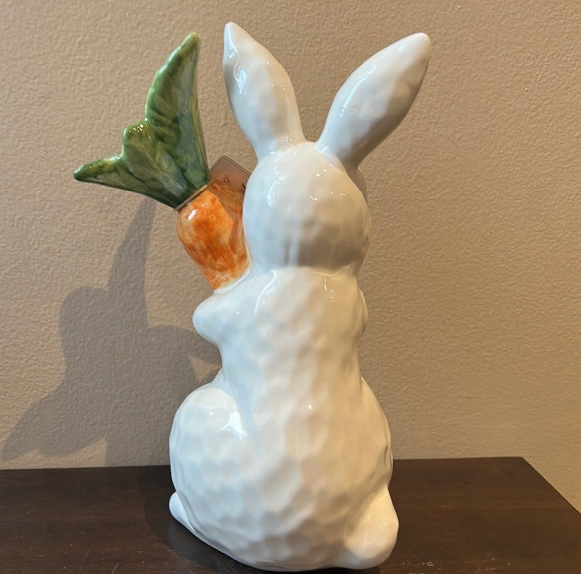 Maxcera Hip & Hop Ceramic Bunny Holding Carrot New Easter Decor