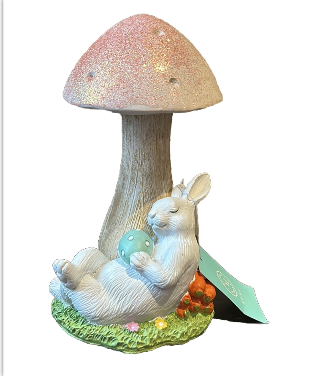 Martha Stewart Easter Bunny Under Mushroom Figurine New 10” Tall