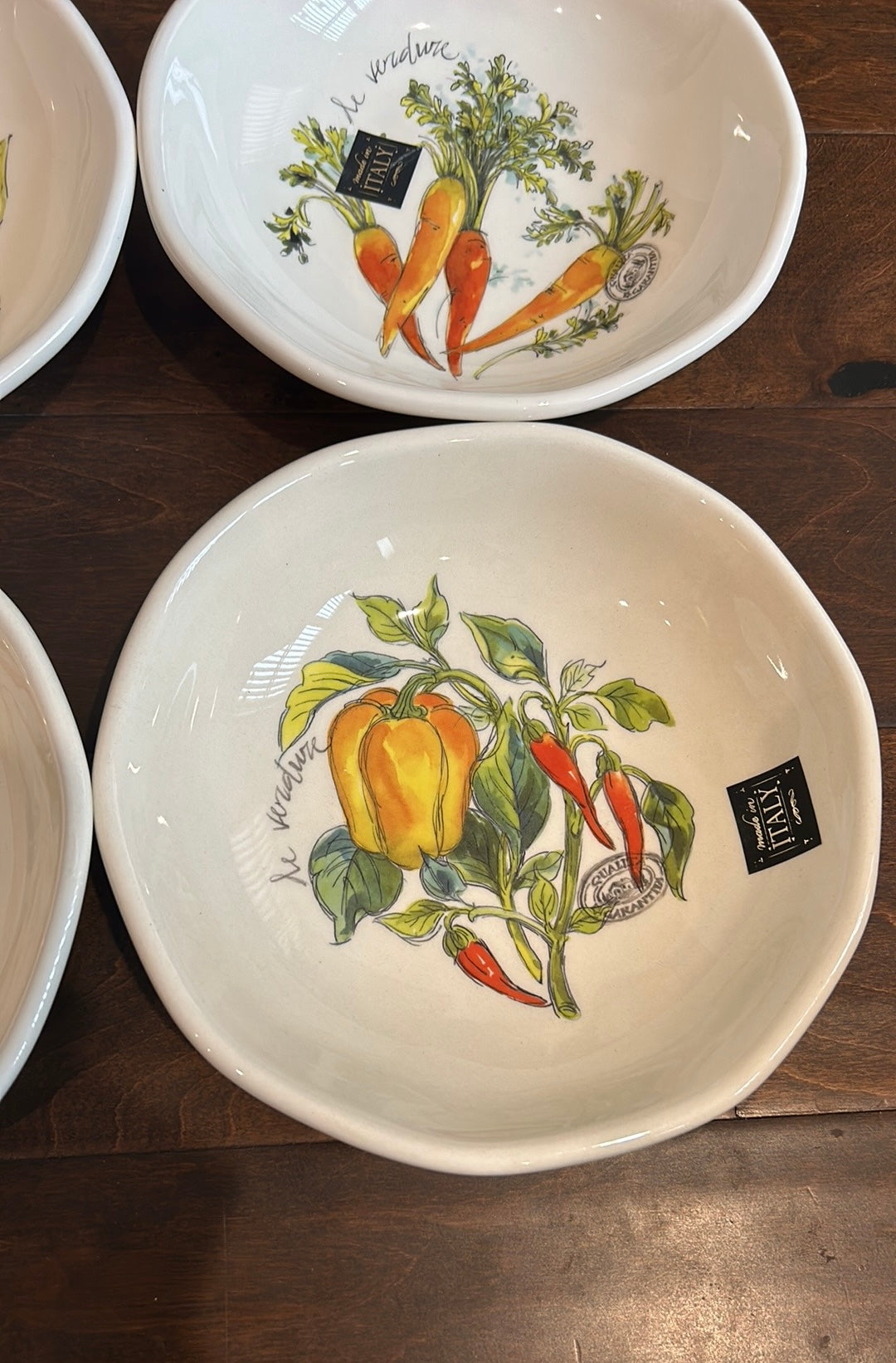 Effetti Set Of 4 Salad Bowls Made In Italy Ceramic New 8.5”