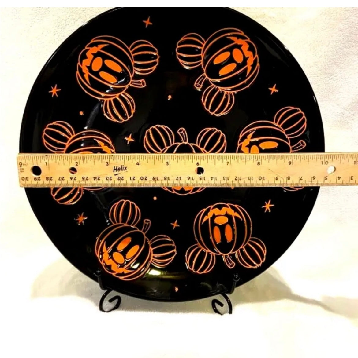 x4 Zrike Mickey Mouse Halloween Dinner Plates Set of 4 Black Pumpkin Spider Web