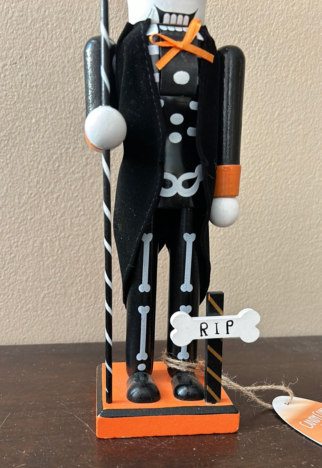 Candy Corn Lane Skeleton Nutcracker Halloween 14” RIP