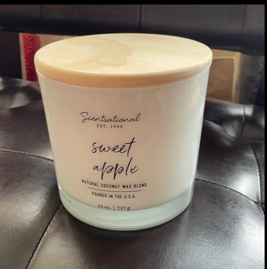 Scentsational Sweet Apple Candle Large Glass Jar Coconut Wax