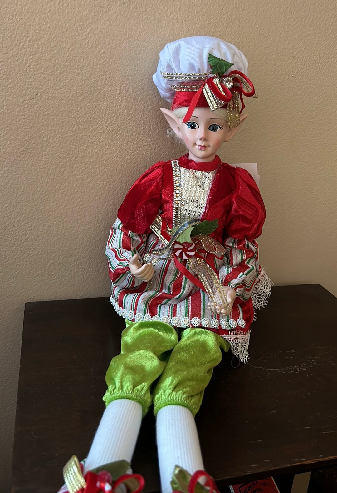 Large Martha Stewart Christmas Elf Fairy Doll Whimsical Red Green New Posable