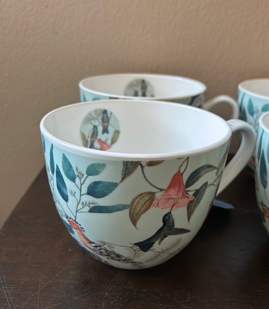 Bluebird & Willow Set Of 4 Mugs New Floral Birds Designed In England