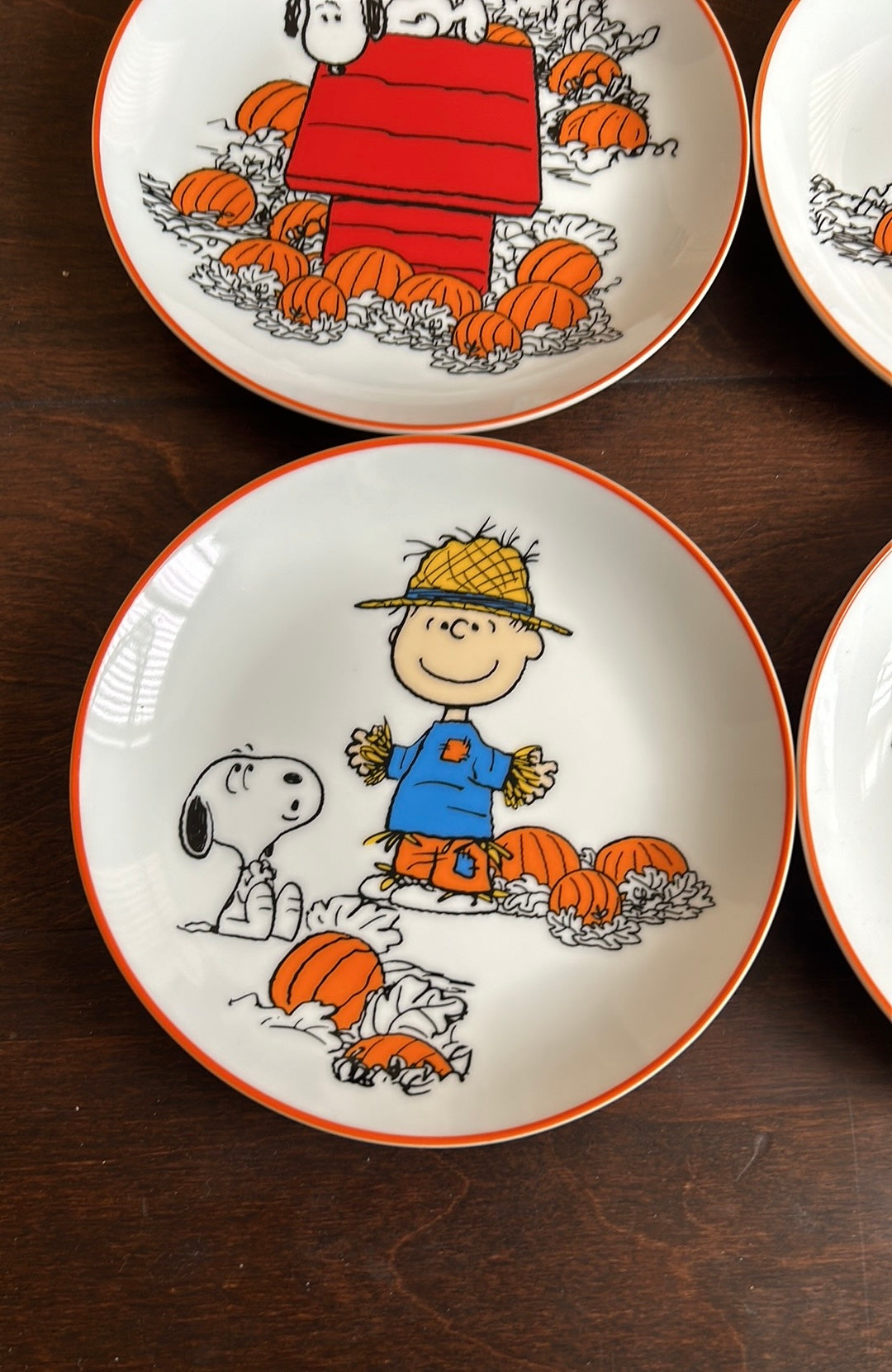 Peanuts Snoopy Halloween Appetizer/dessert Ceramic Plates New Set Of 4