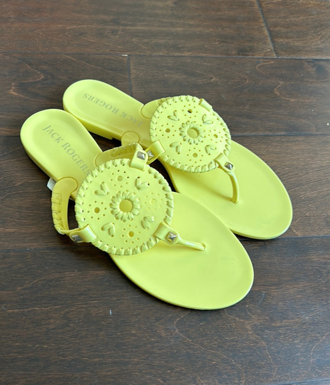 Jack Rogers Georgica  Yellow Jelly Thong Sandal Flip Flops Women Sz 9