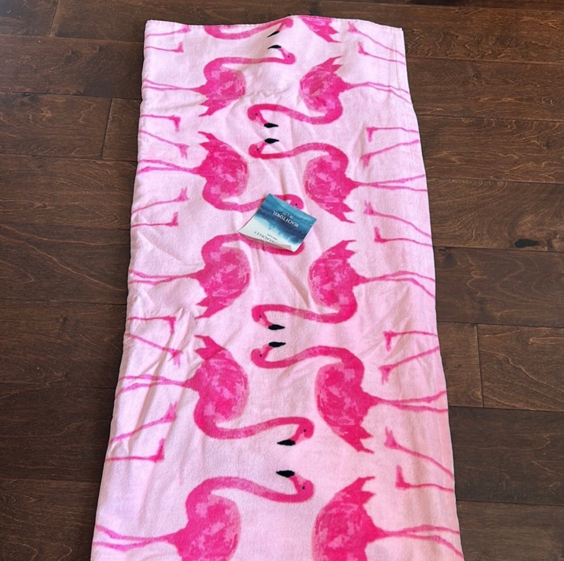 Cynthia Rowley Flamingo Beach Towel Pink 36”x 70”