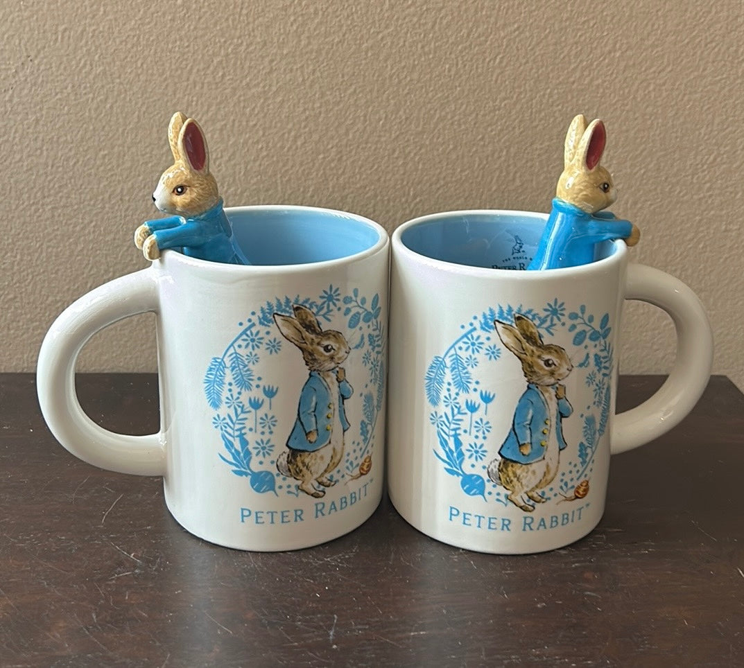 2 Beatrix Potter The World of Peter Rabbit Mug With 3D Figure Easter 2024/NEW