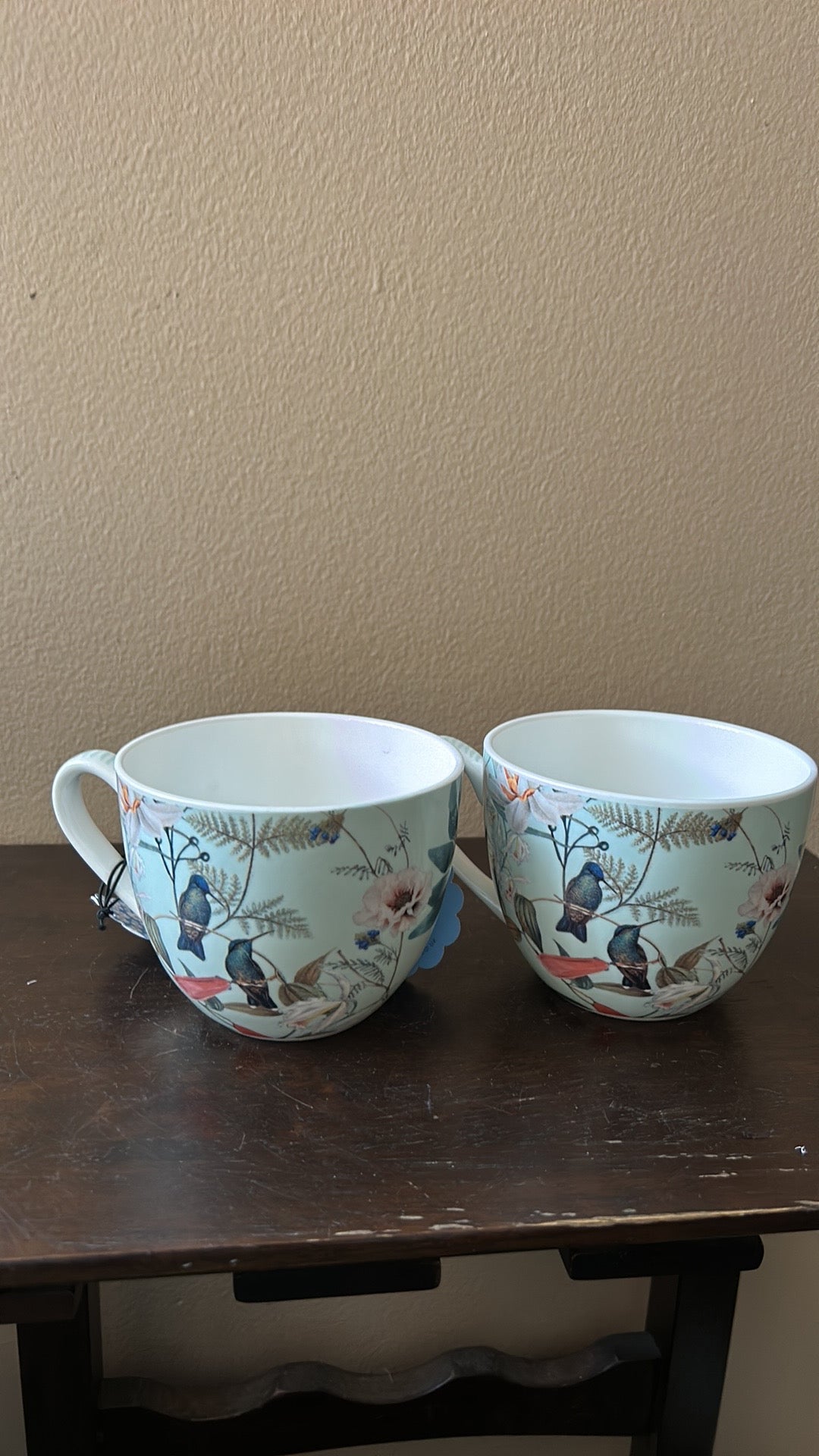 Bluebird & Willow Set Of 4 Mugs New Floral Birds Designed In England