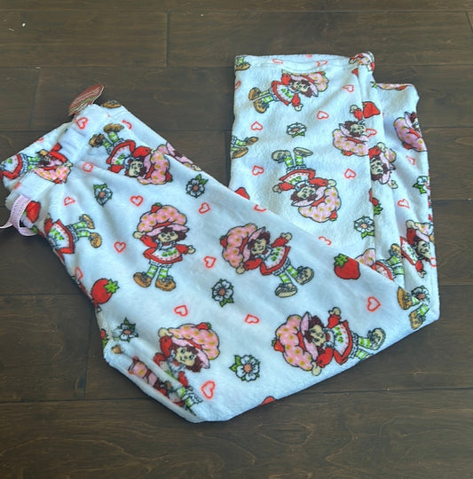 Strawberry Shortcake Womens Pajama Pants Plush Hearts Beale Tunes Day Sz M