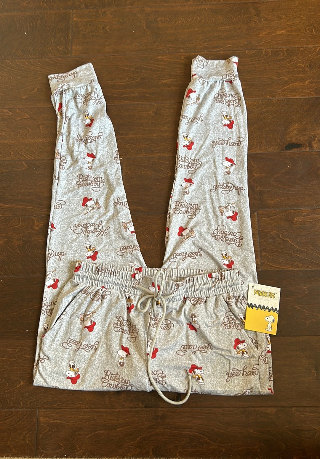 Peanuts Snoopy Womens Pajama Pants Cowboy Western Howdy