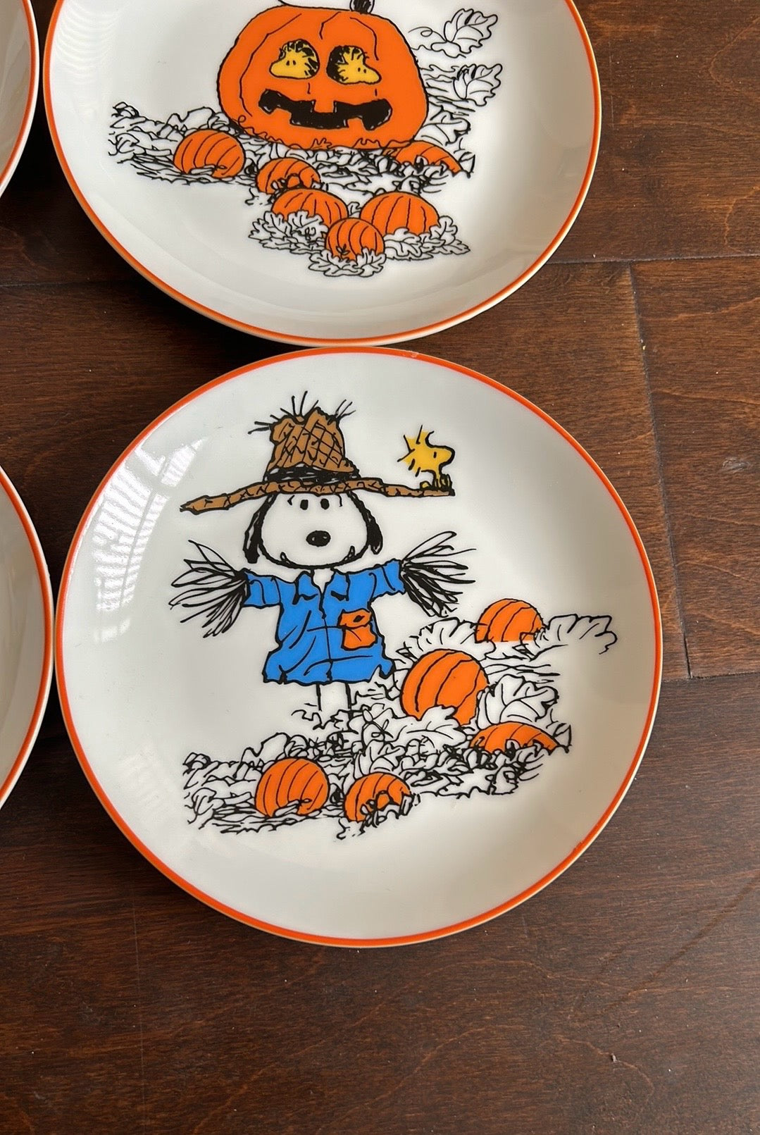 Peanuts Snoopy Halloween Appetizer/dessert Ceramic Plates New Set Of 4