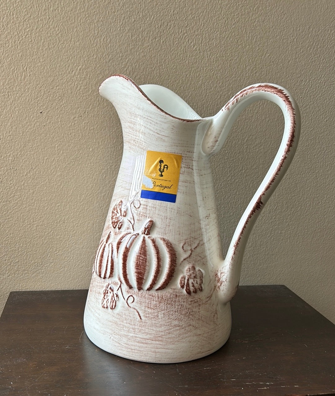 Farval Ceramics New Pitcher Pumpkin Fall Thanksgiving Handcrafted In Portugal