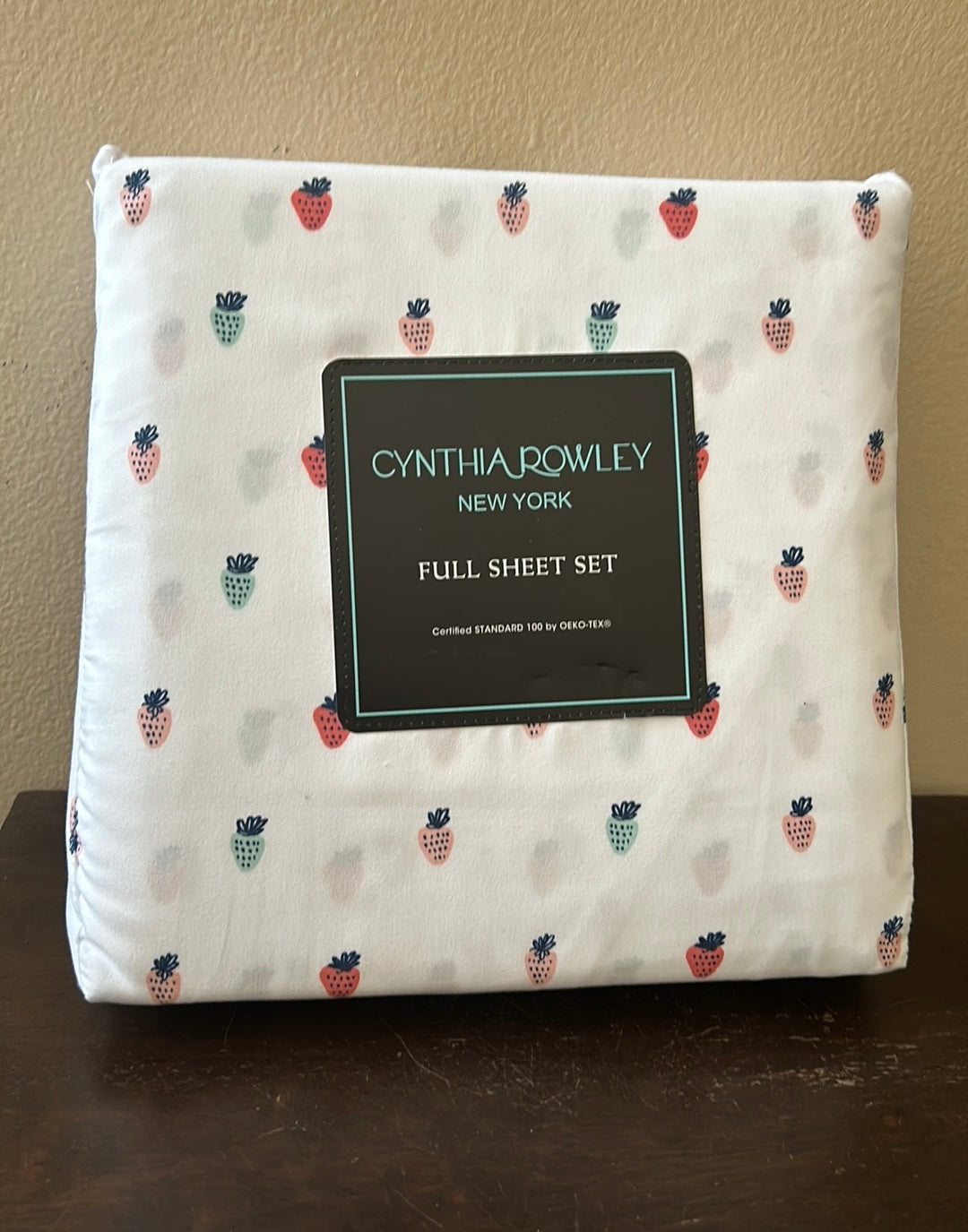 Cynthia Rowley sheet Set Strawberry Print Full Size Colorful Microfiber New