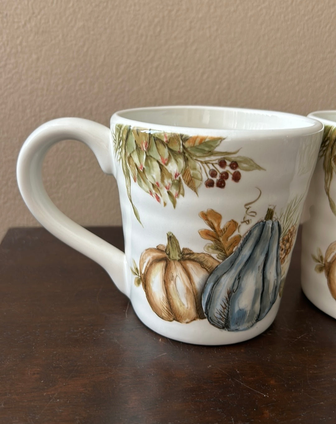 Coffee Mugs Set Of 4 Cups New Pumpkins Fall Thanksgiving