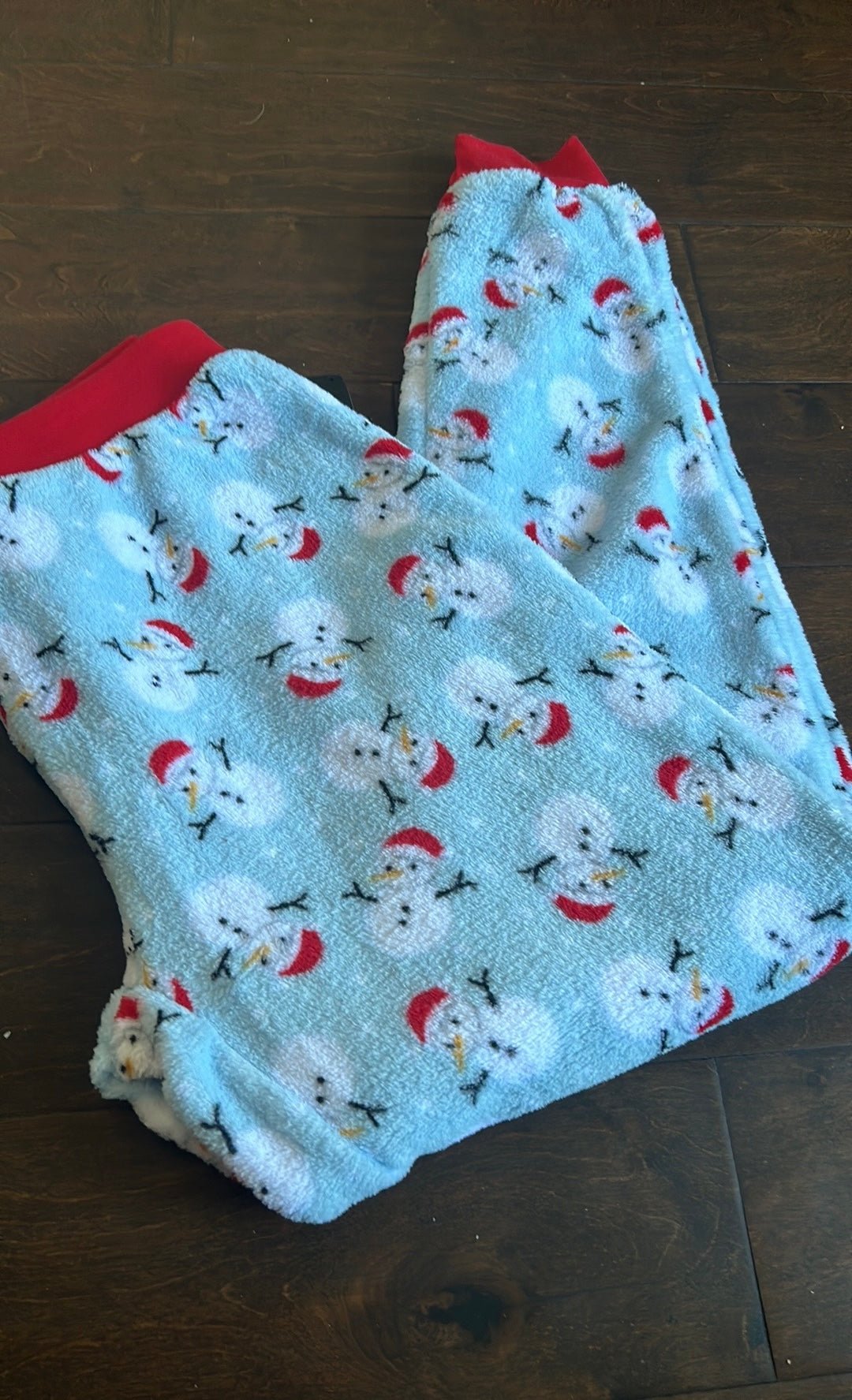 Pillow Talk Womens Pajama Pants Christmas Jogger Style Snowman Sz L New