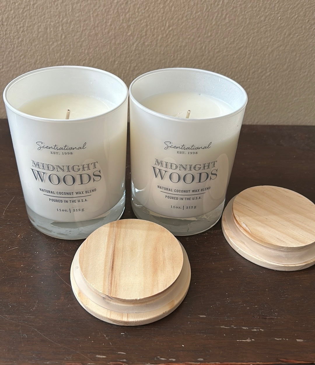 Scentsational Midnight Woods Candle New 11 oz Set Of 2 Coconut Wax Blend