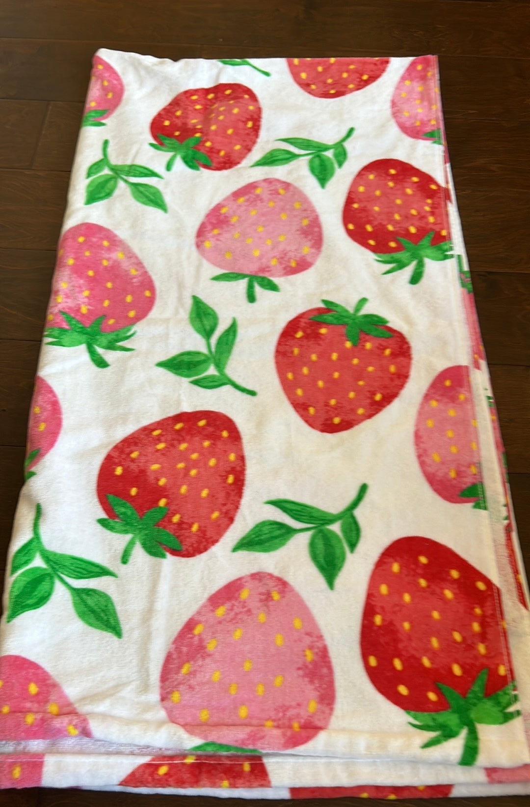 Deborah Connolly Designs Beach Towel Strawberry Print cotton Blend 36”x68"