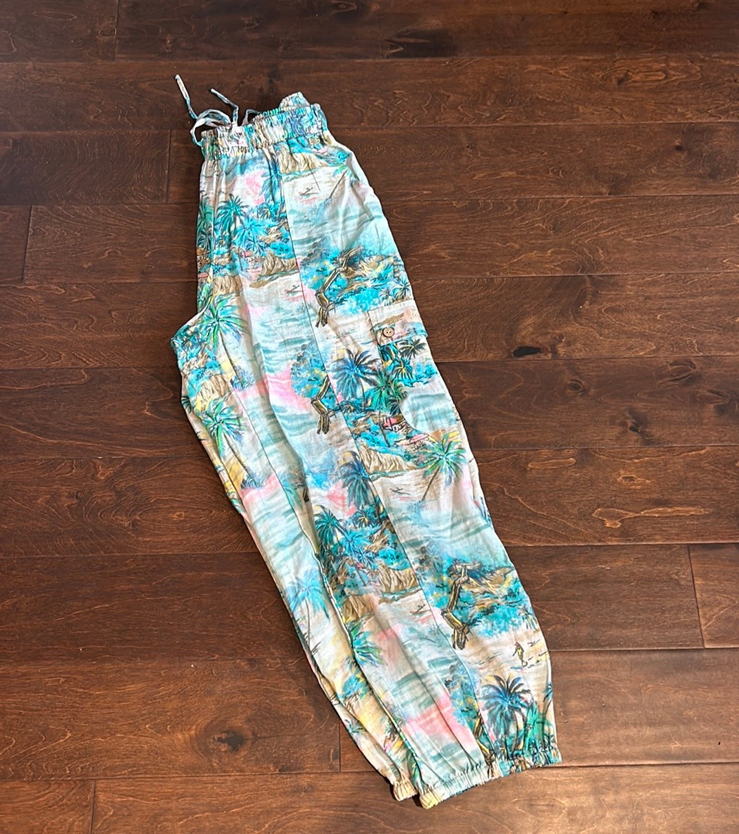 C & C California Women’s Pants Cargo Style Palm Trees Tropical New Sz S