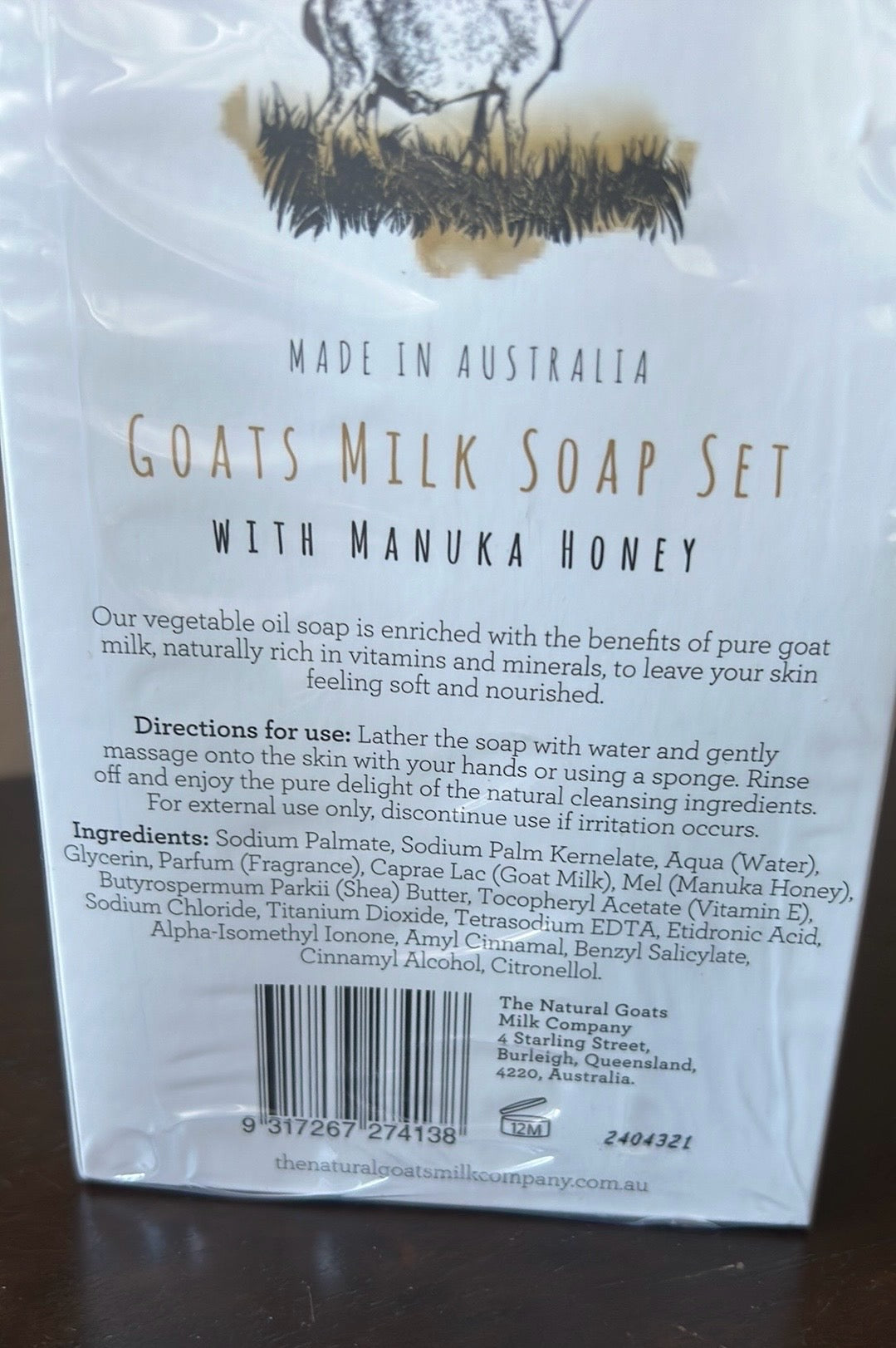 8x The Natural Goats Milk Co Goats Milk Bar Soap Manuka Honey Made In Australia