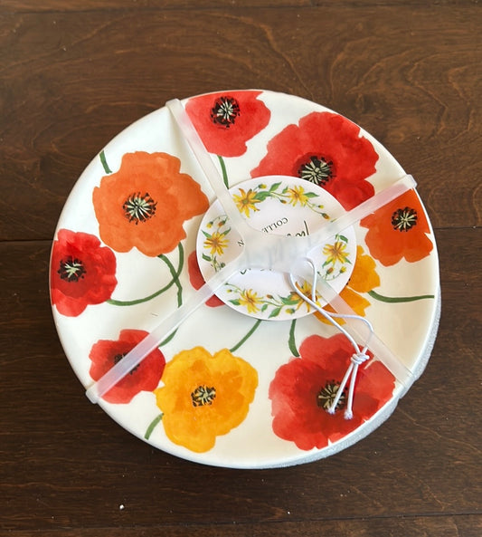 Set Of 4 Floral Appetizer Dessert Plates New Ceramic