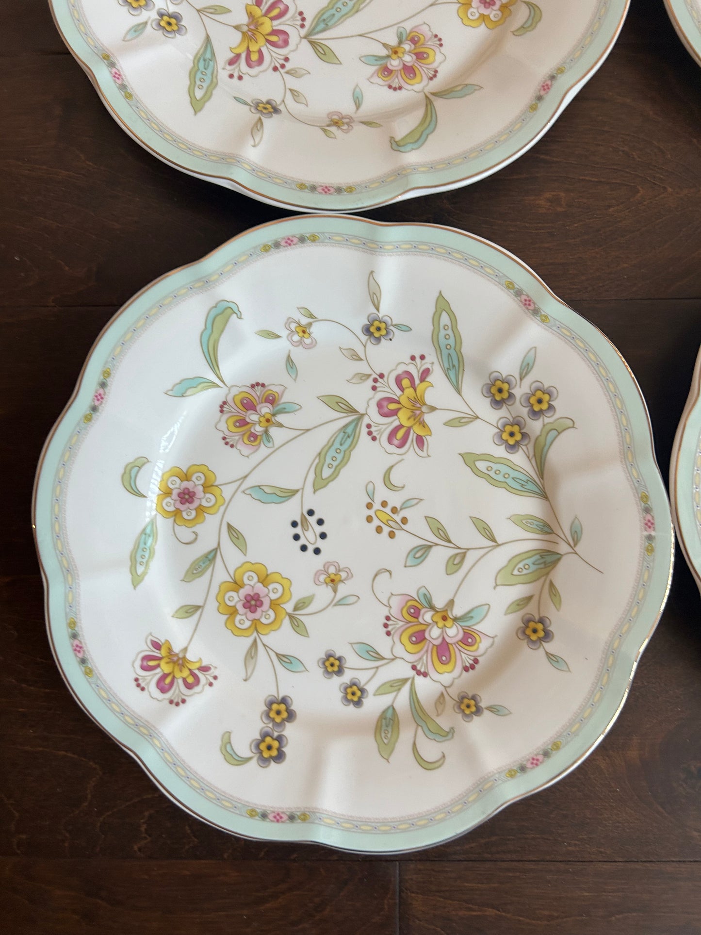 Grace Teaware Set Of 4DINNER PLATES 10.5” Spring Flowers Floral NEW